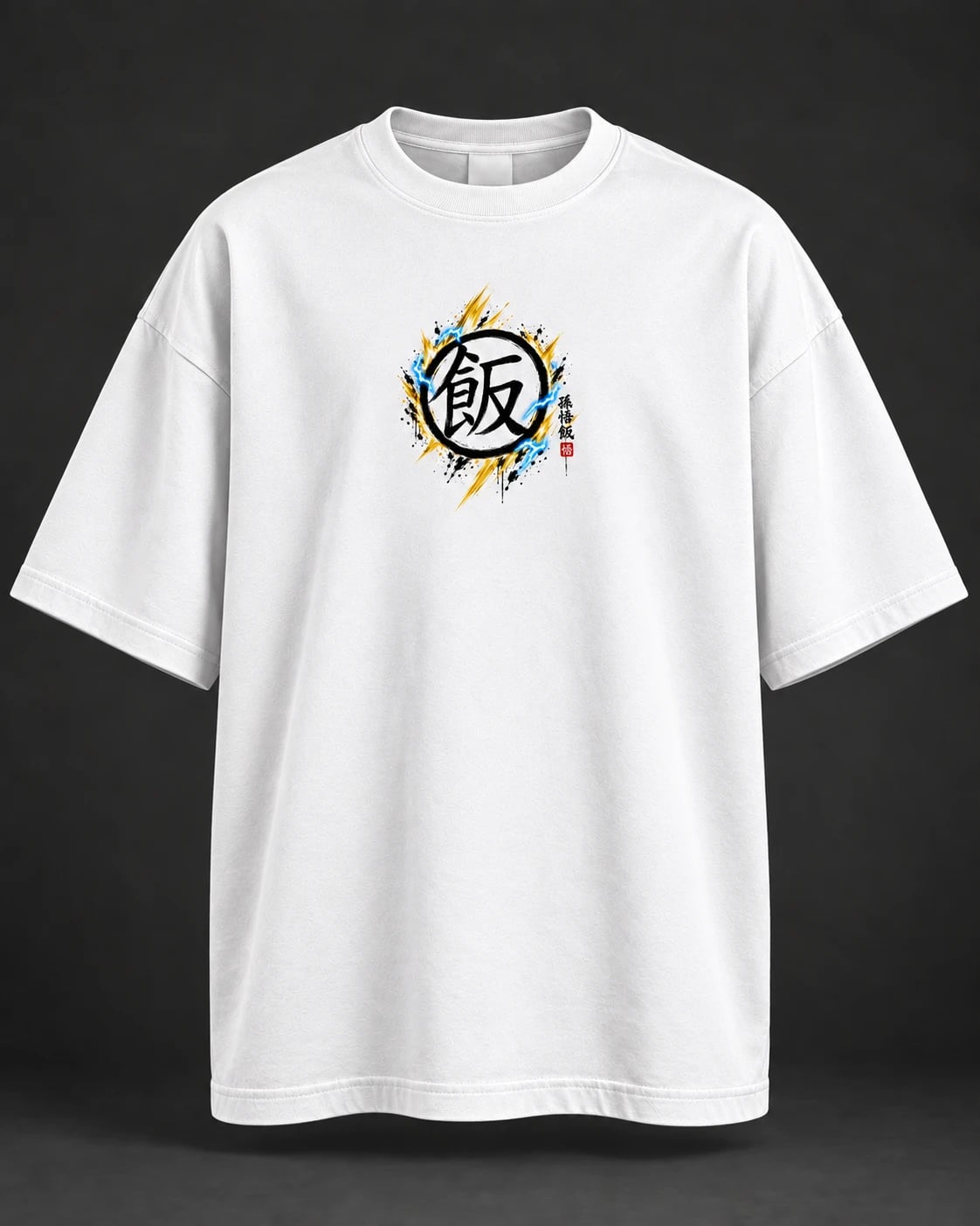 NakamaShoppu Gohan oversized white t-shirt front print