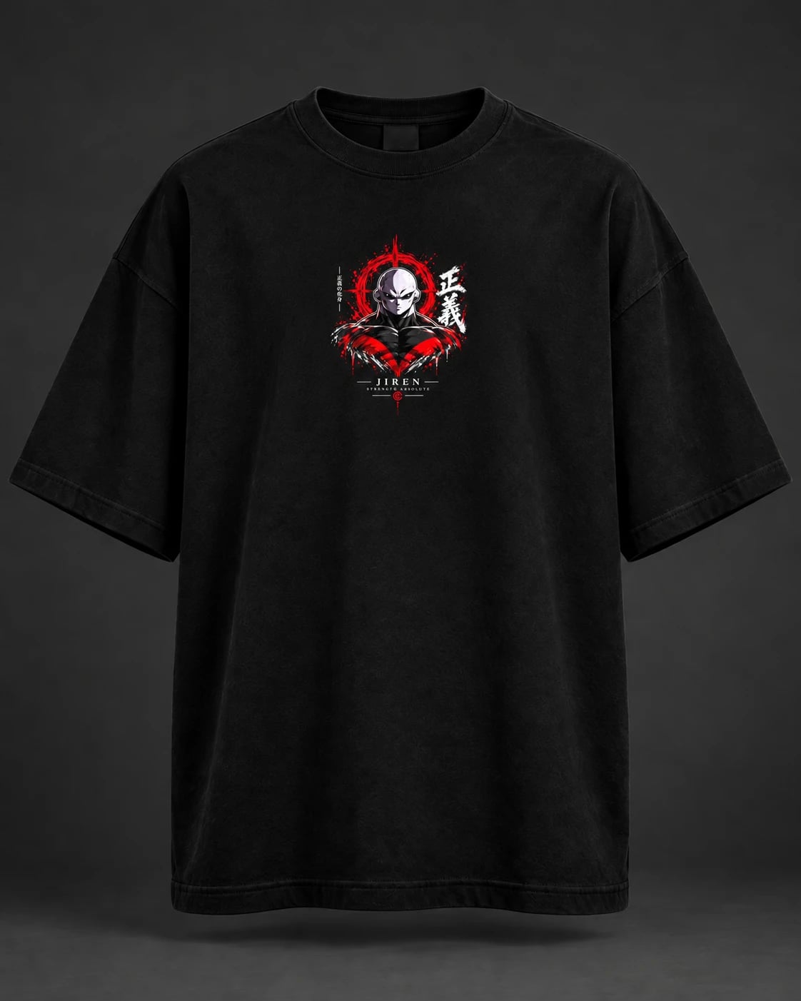 NakamaShoppu Jiren oversized black t-shirt front print