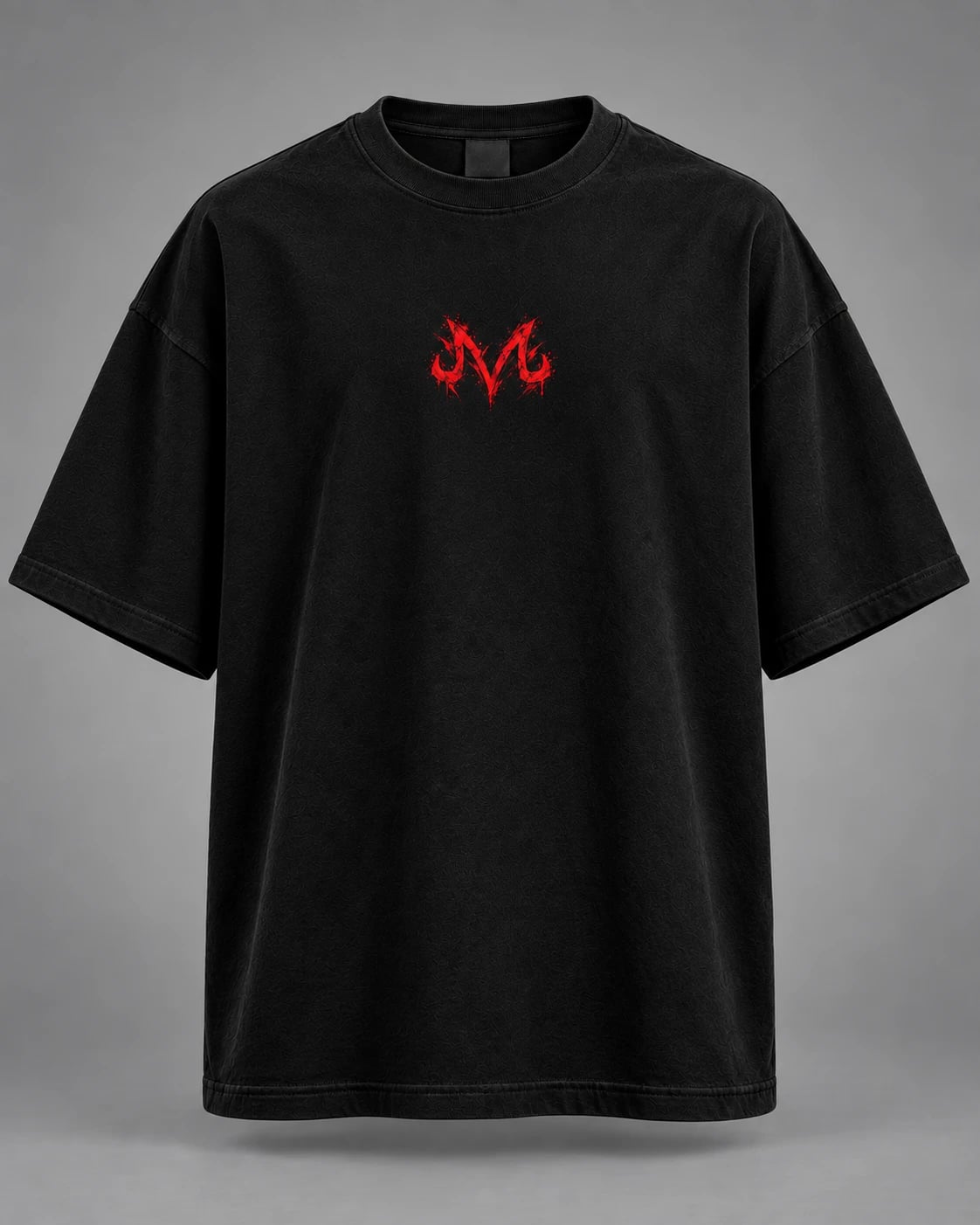 NakamaShoppu Vegeta oversized black t-shirt front print